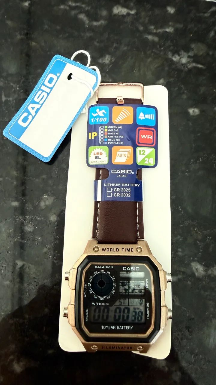 Relógio Casio World Time Digital (Casio Royale) -Novo - Foto 3