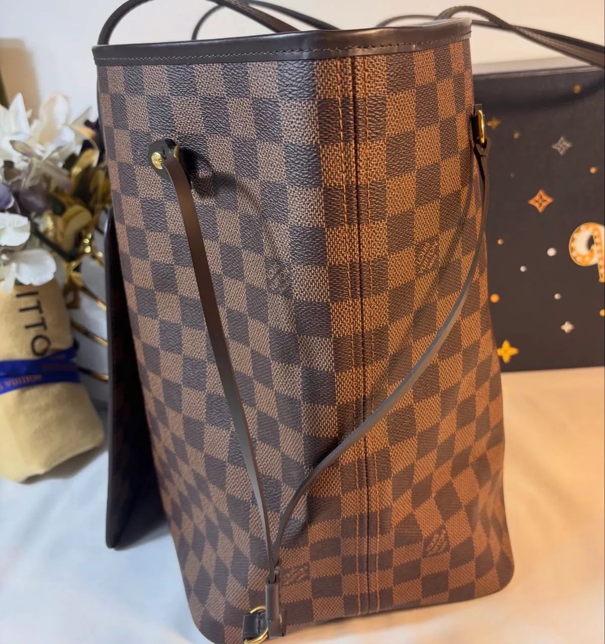 Bolsa Louis Vuitton em couro Neverfull MM  - Foto 2