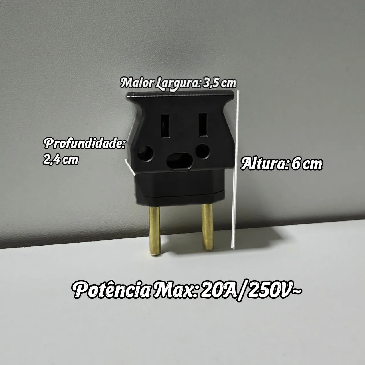 Adaptador De Tomada Preto *NOVO* (20A) - Pronta Entrega - Foto 2