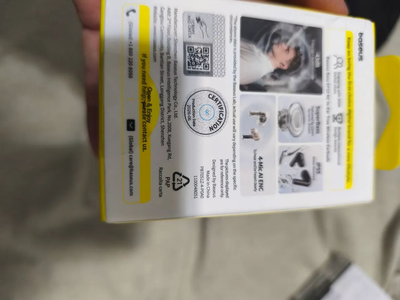 fone Bluetoith BASEUS EP10 NC. 43 ANC - Foto 4
