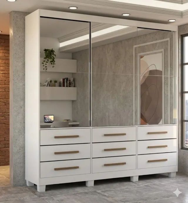 Guarda Roupa Sevilha 3 Portas Branco PRODUTO TOTALMENTE NOVO