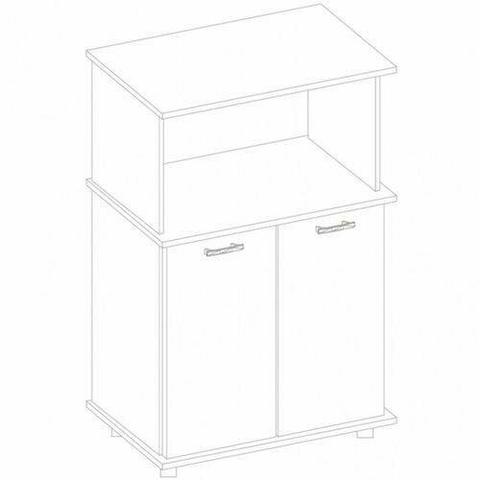 Balcão Isis Para Microondas E Forno - Branco - Nicioli - Foto 2