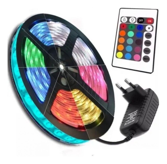 Fita LED Colorida RGB com Controle e Fonte para Decoração - Foto 2