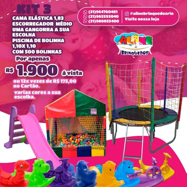 Cama elástica 1.83 escorregador médio e gangorra  - Foto 4