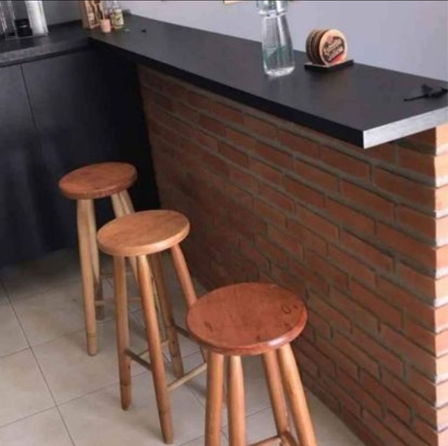 Banqueta sem encosto 70cm altura - madeira - Foto 3