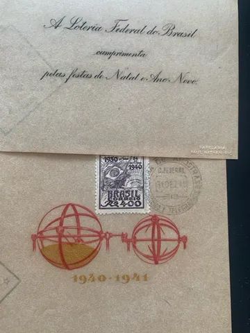 Selo raro de natal de  1940 do Brasil  - Foto 3