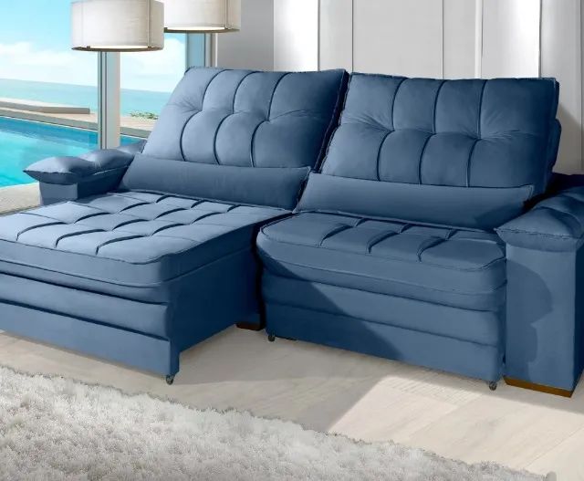 Sofá 2,20m Retrátil e Reclinável Super Lindo Fazemos Entrega - Foto 2