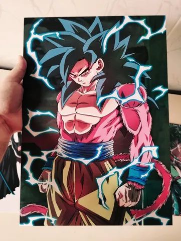 Quadro Decorativo Dragon Ball Z Goku Super Sayajin 2 peças m15