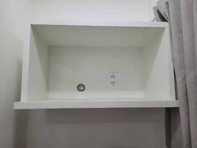 Nicho para Micro-ondas + Filtro Planejado e amadeirado branco