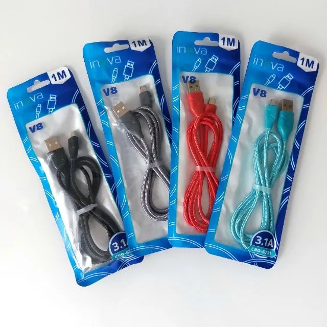 NOVO | Cabo de dados e carregamento Micro USB 1 metro Trançado Anti Quebras