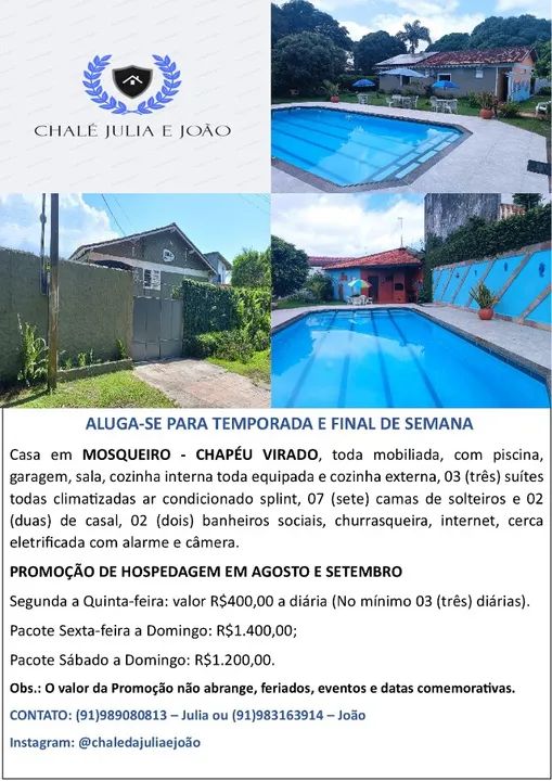 Casa para finais de semana e temporada em Mosqueiro com Piscina no Chapéu Virado - Foto 2