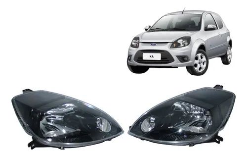 Farol Ka 2008 2009 2010 2011 2012 2013 Mascara Negra - Peças para