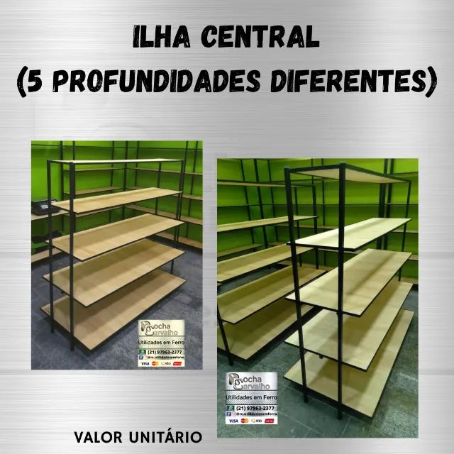 Móvel Ilha Central Industrial. Sob Encomenda. Veja DESCONTO À VISTA. Parcelamos sem juros.