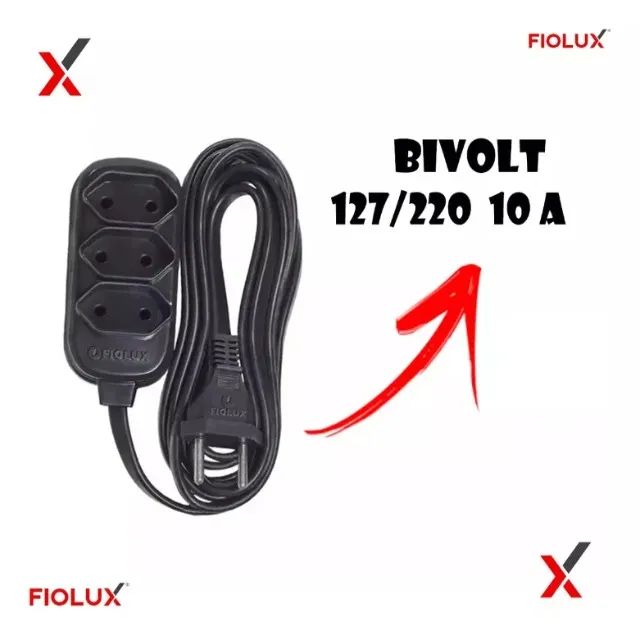 Extensão Elétrica 10 Metros Bivolt Preto - Loja Natan Abreu 