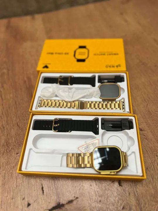 RELÓGIO MODELO SMARTWATCH PULSEIRAS DOURADA E VAI UMA PULSEIRA DE BORRACHA TB - Foto 2