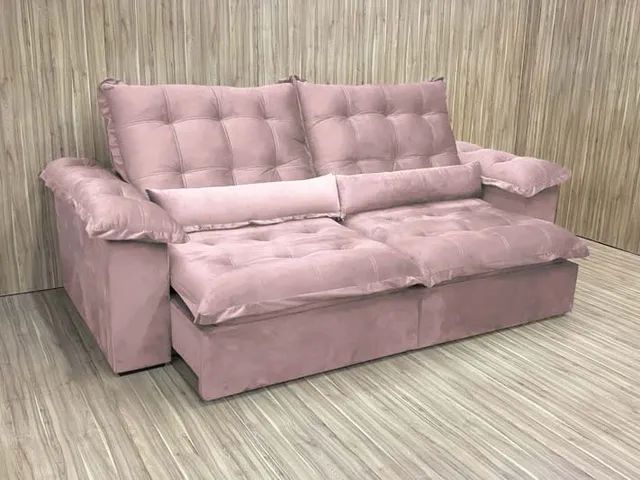 Sofá Retrátil Reclinável Rose 2,50m Molas Bonnel a65
