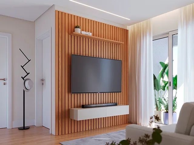 Painel Ripado com Nicho Modern a65