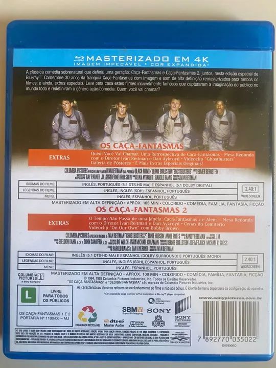 Blu-Ray Os Caça-Fantasmas 1 e 2 (2 discos) - Foto 2