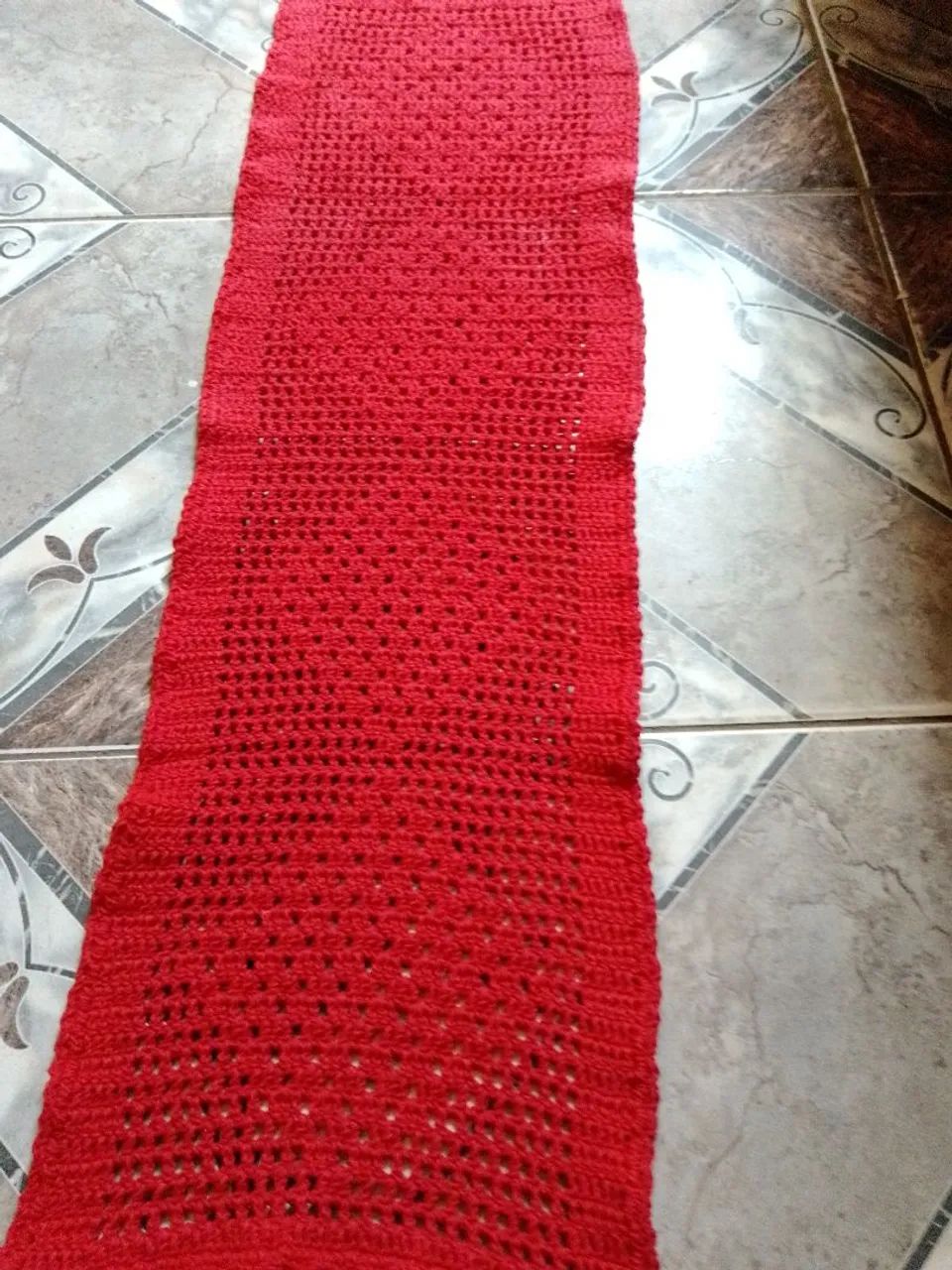 Tapete de Crochê Vermelho - Foto 2