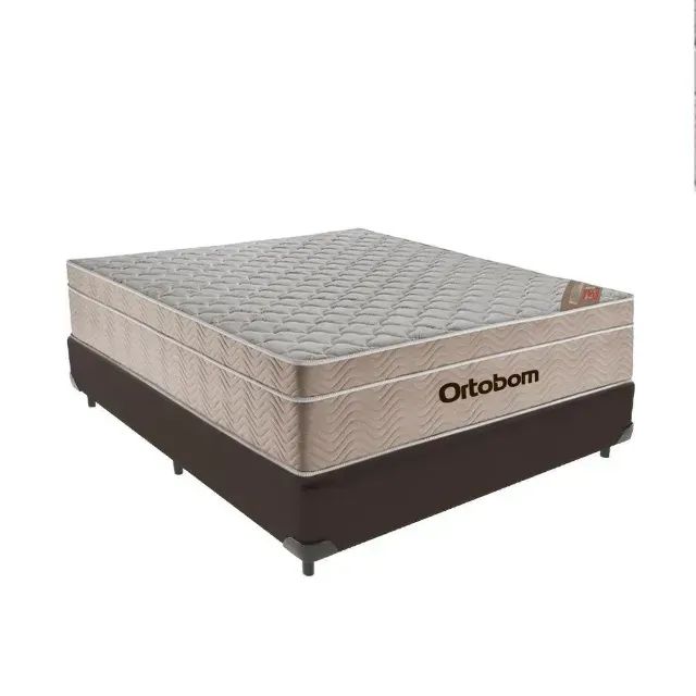 Cama Box de Casal e Colchão Ortobom (com cabeceira)