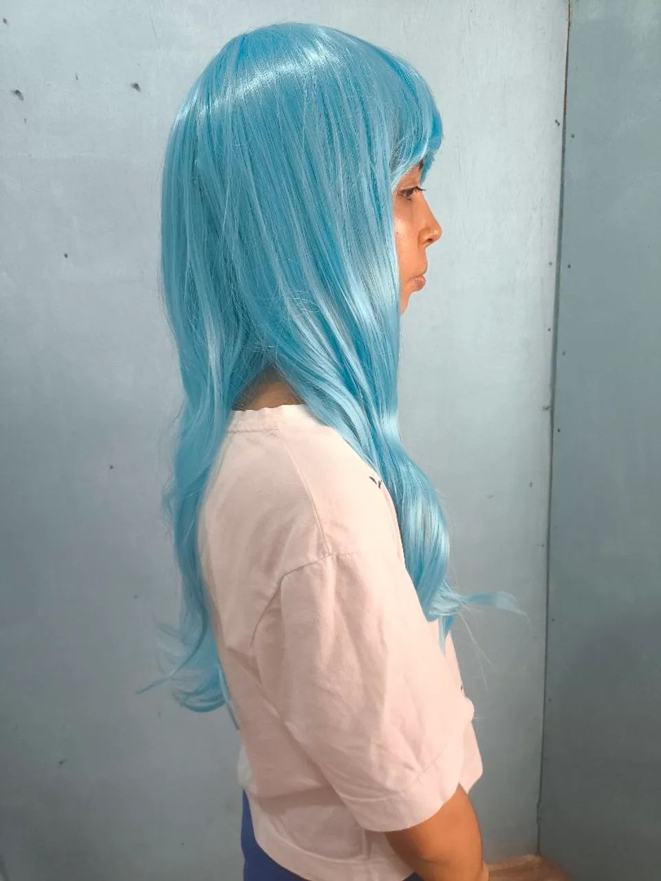 Peruca Azul Longa  - Foto 3