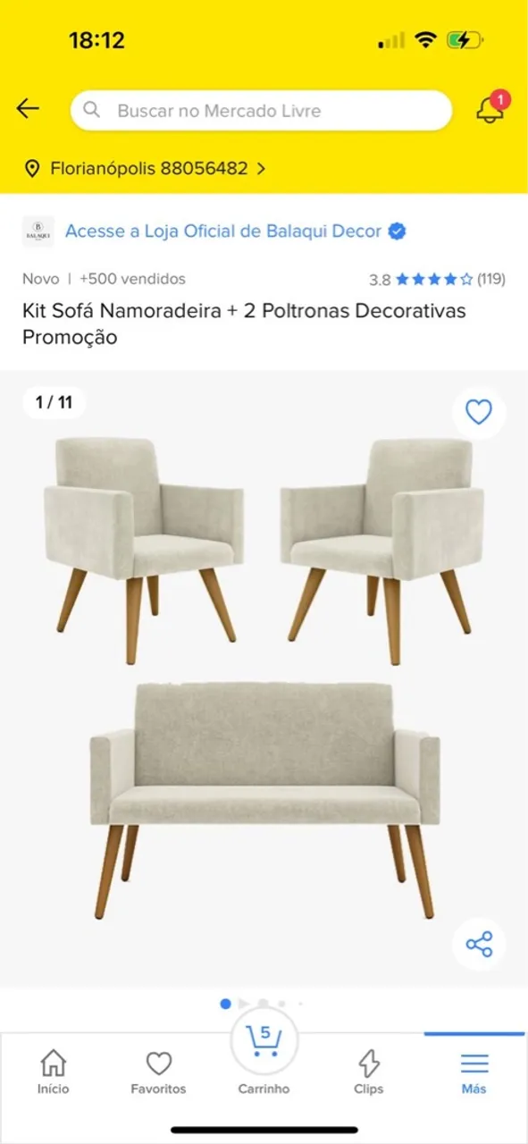 Kit Sofá Namoradeira + 2 Poltronas Decorativas Promoção