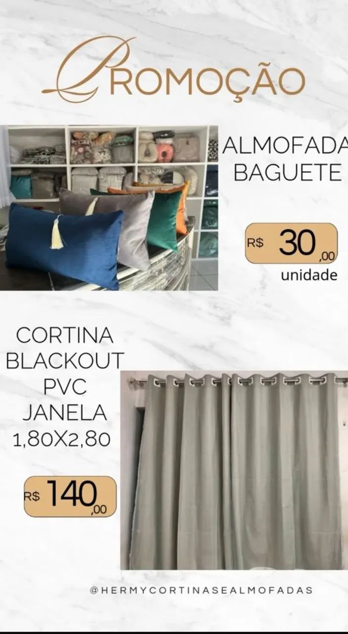 Cortinas padrao e almofada 