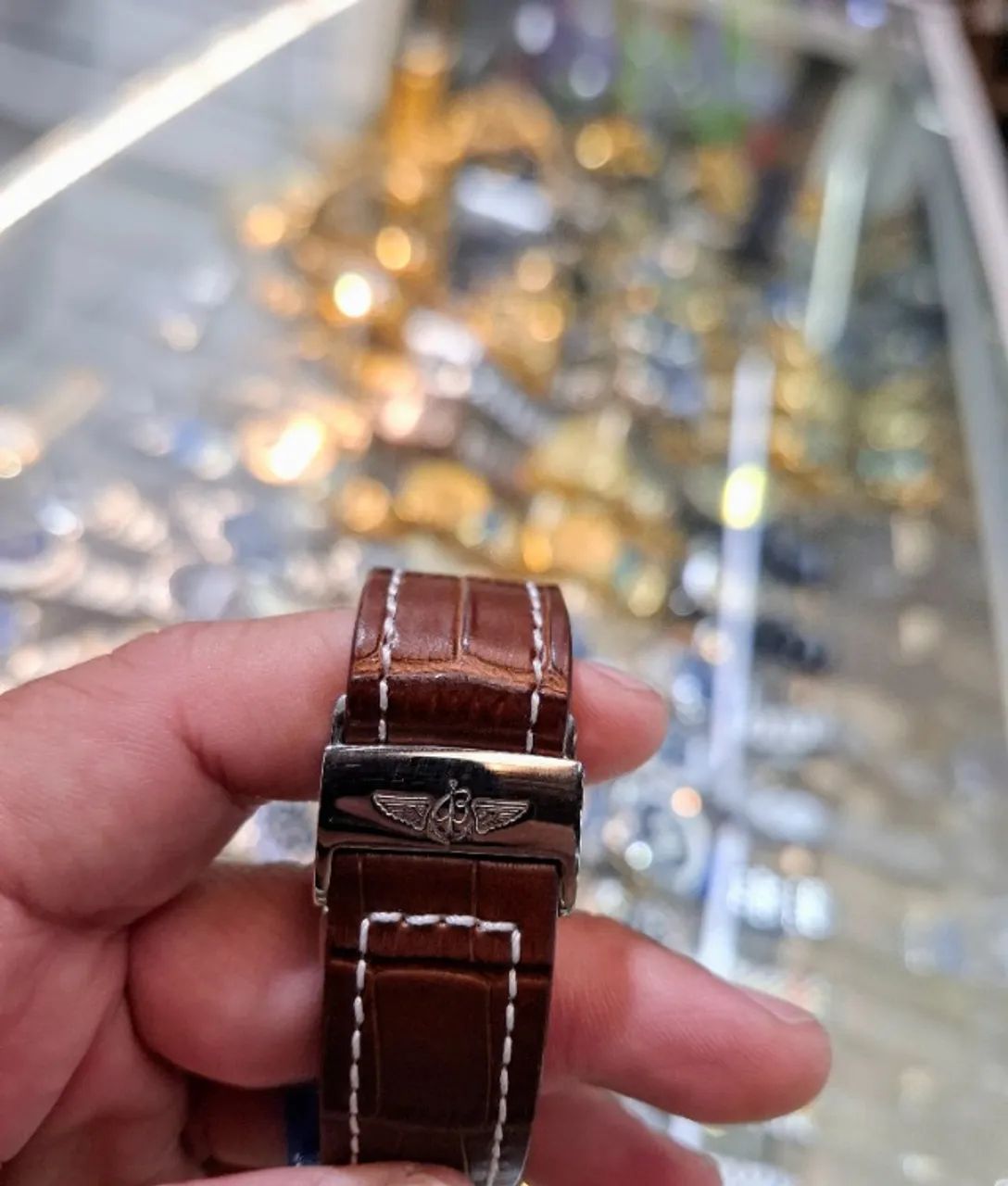 Relógio BREITLING 1984 - MODELO CHROUND - AIR PULSEIRA DE COURO  - Foto 5