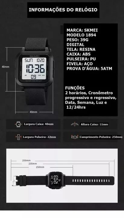 Relógio Digital Skmei.  - Foto 4