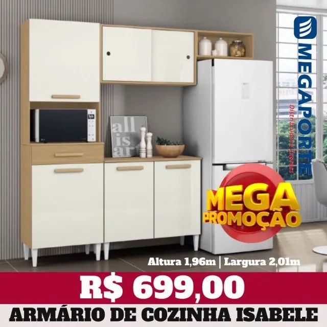 Armário de Cozinha Completo 4 Portas com Balcão (Novo) Entrega Grátis!  - Foto 2