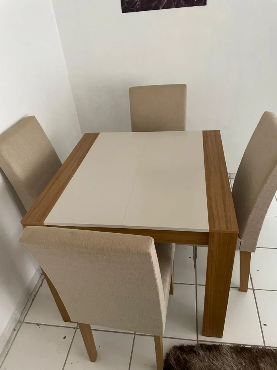 Mesa de Jantar Retangular 4 Cadeiras