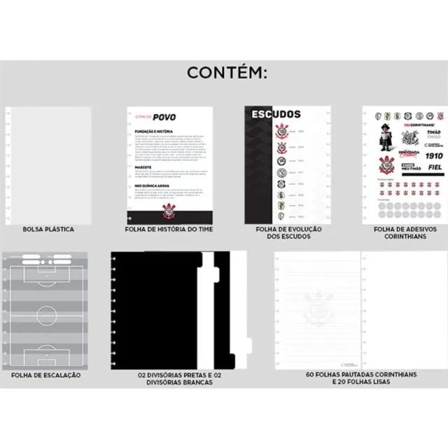 Caderno Inteligente Grande Corinthians Fiel - Caderno Inteligente - Foto 3