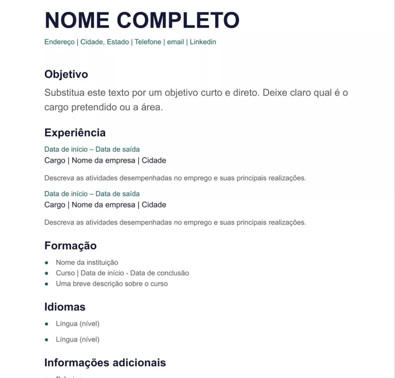 Currículo Profissional