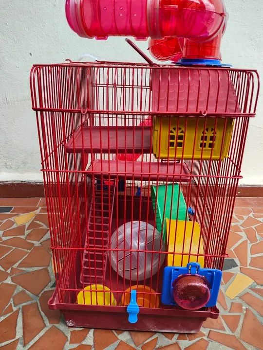 Gaiola Para Hamster 3 Andares Tubo e Casinha e Acessórios - Jel Plast - Foto 4