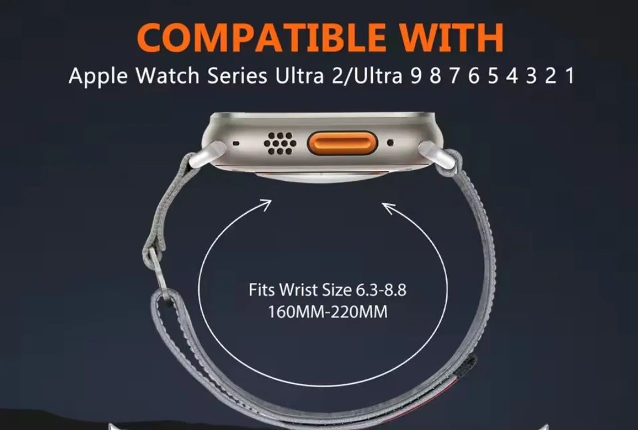 Pulseira em Nylon EUA pra AppleWatch 42 a 49mm mm - Foto 2