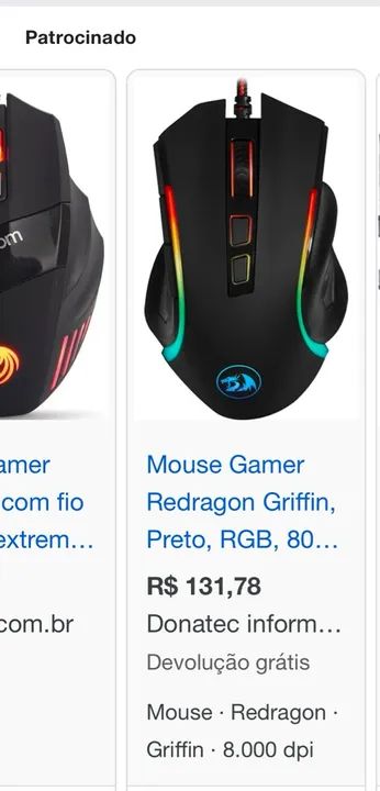 Mouse gamer Dragon com LAD