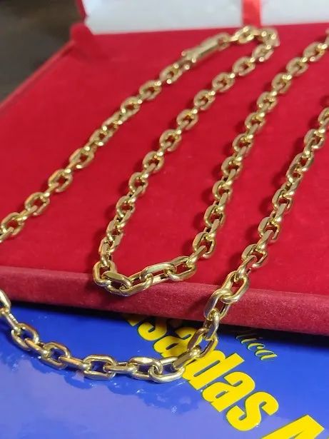 Cordão Cadeado 10 Gramas 4 mm 60 Cm Oco                               