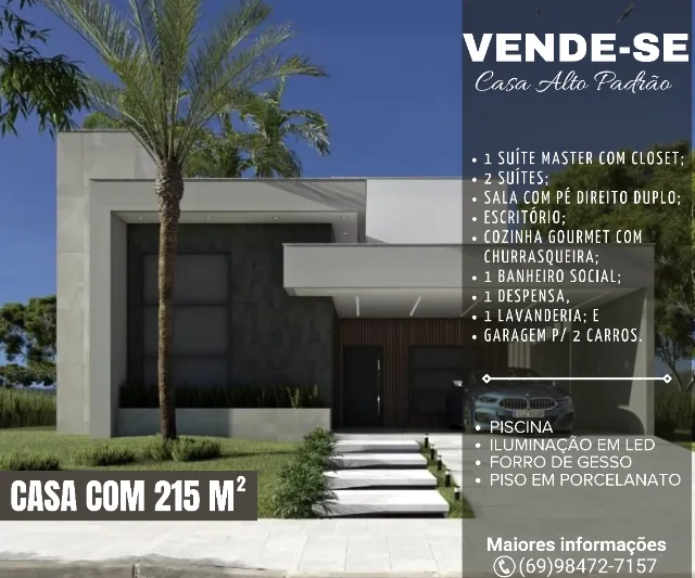 Casa Alto Padrão com 3 suítes em Cacoal