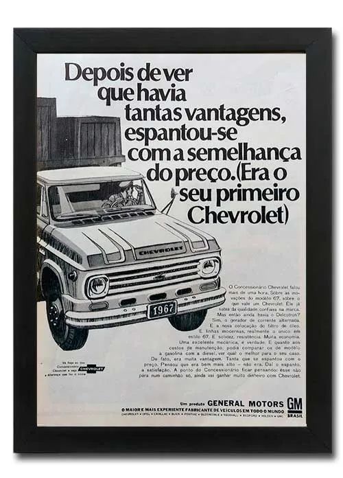 Caminhão Chevrolet C60, D60 - Quadro decorativo com propaganda original de revista - Foto 2