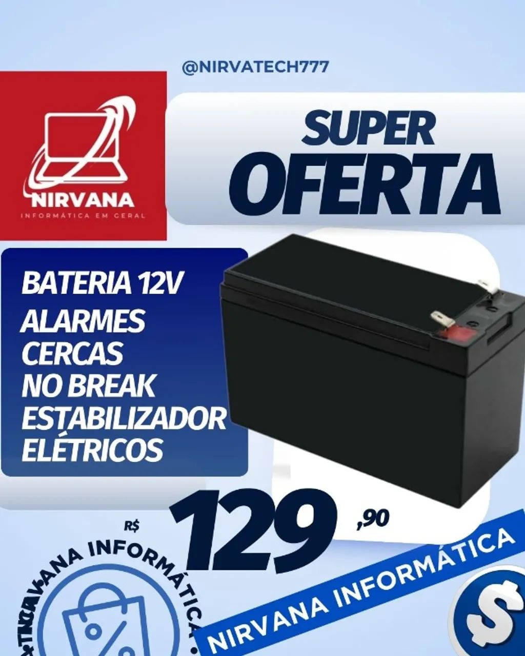  baterias 12V, a solução ideal  para sua segurança e desepenho 7ah