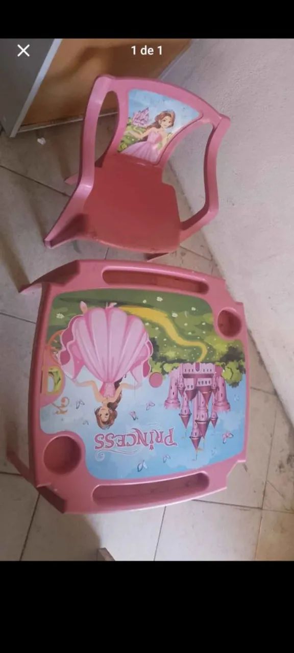 Conjunto Mesa e Cadeira Infantil Princesa