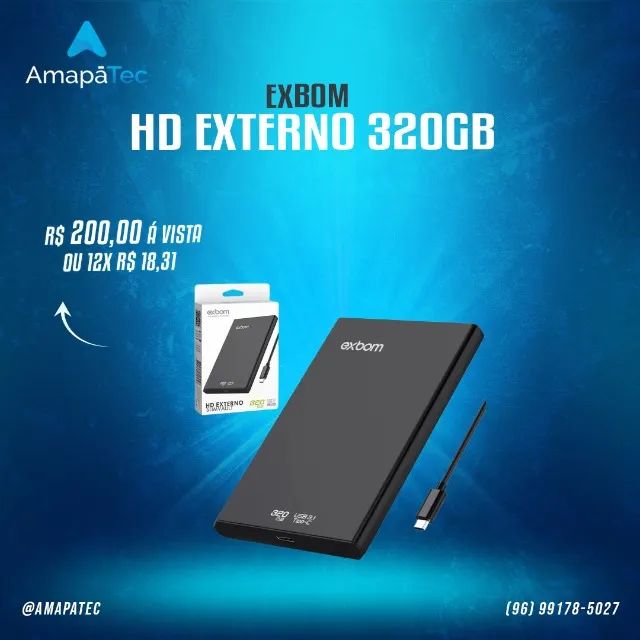 HD Externo 320GB  X-Bom