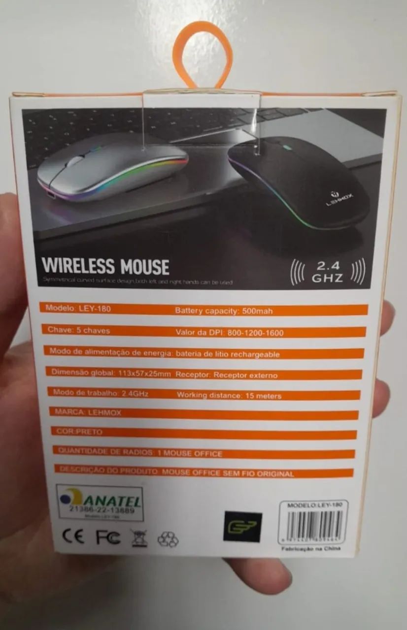 Mouse sem fio ley 180 - recarregável - Foto 3