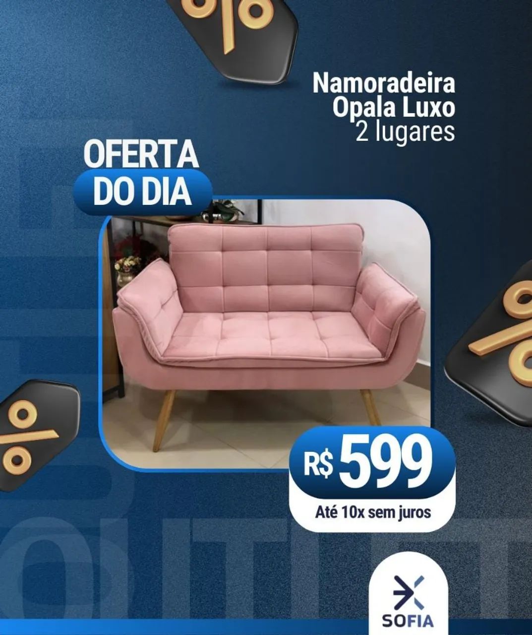 Sofá NAMORADEIRA 2 Lugares  Outlet Sofia - Foto 3