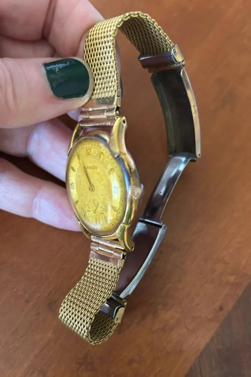 Relógio Movado Dourado Anos 1950 funcionando - Foto 6