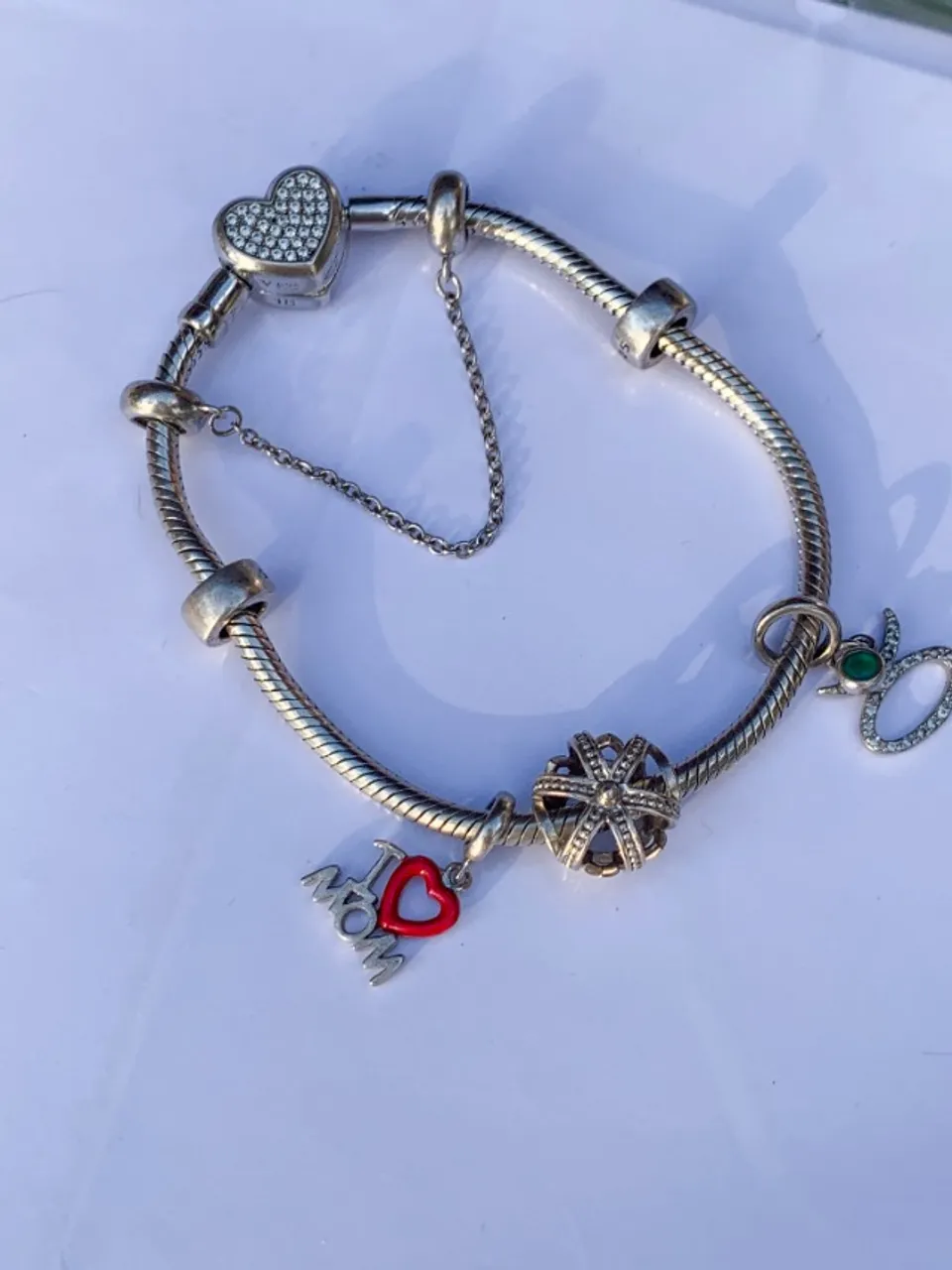 pulseira life coração com pedras incolores + berloques prata 925 vivara