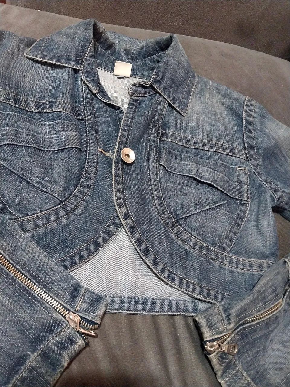 Jaqueta Jeans Cropped - Foto 2