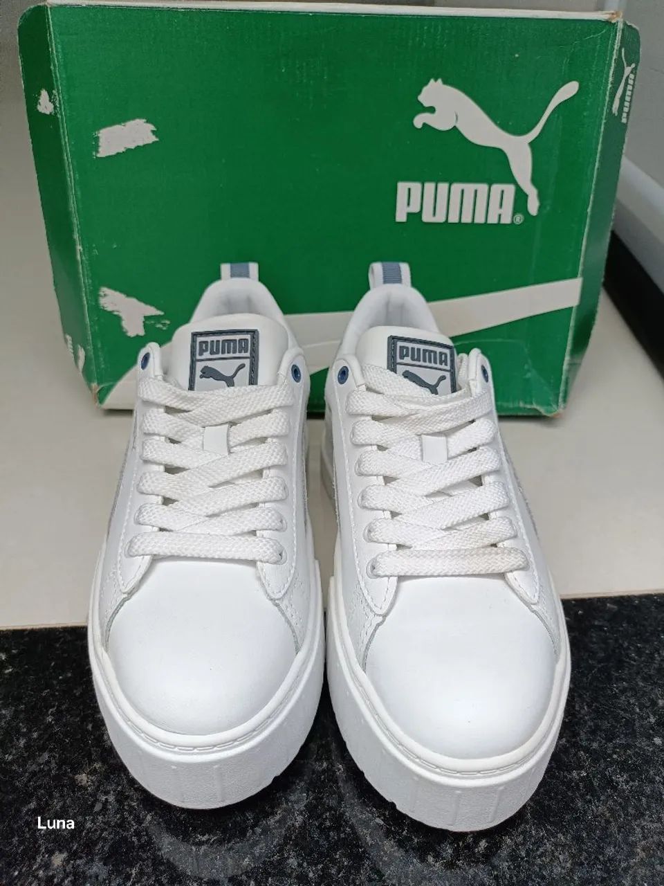 Tênis Puma king Sneakers, couro Branco - Tamanho 35 semi-novo, original 
