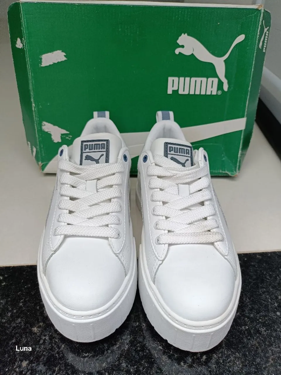 Tênis Puma king Sneakers, couro Branco - Tamanho 35 semi-novo, original