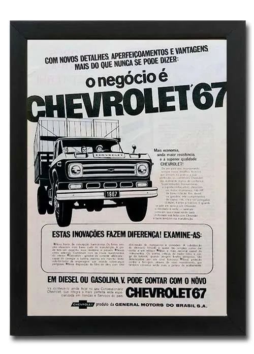 Caminhão Chevrolet C60, D60 - Quadro decorativo com propaganda original de revista
